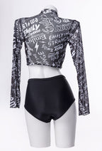 Emily the Strange Emily's Dark Rebellion Long Sleeves Print Swimsuit Cover Up - Women M