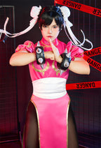 Officially Licensed Street Fighter Classic Chun-Li Pink Cosplay Costume Halloween Costume - Women M