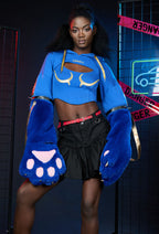 Officially Licensed Street Fighter 6 Chun-Li Furry Paw Hoodie - Women S