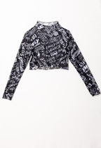 Emily the Strange Emily's Dark Rebellion Long Sleeves Print Swimsuit Cover Up - Women XL