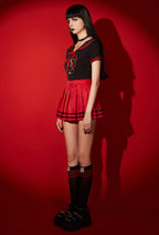 [Officially Licensed] Emily the Strange Halloween Costume Sailor Uniform with JK Pleated Skirt - Women XL