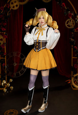 Officially Licensed Puella Magi Madoka Magica Costume Mami Tomoe Cosplay Battle Dress Set - Women S