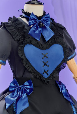 Cat Paw Maid Dress Set with Apron - Women L