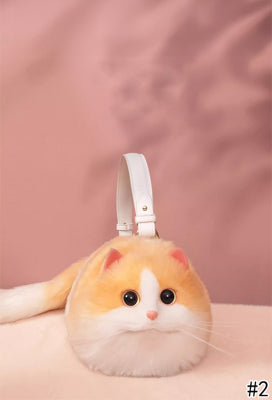 Faux Fur Cat Shoulder Bag Various Cat Types Design Bag Small Size - #1