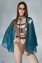 Official Licensed Attack On Titan Survey Crop Gauze Cloak Costume - L/XL