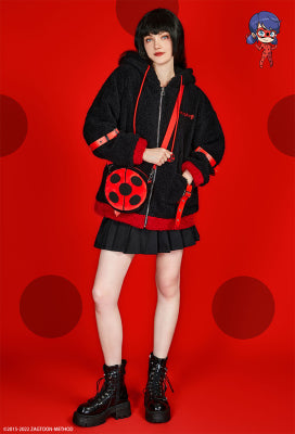 Officially Licensed Miraculous Ladybug Costume Jacket | Women's Marinette Printed Fleece Jacket - S/M