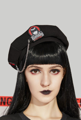 [Officially Licensed] Emily The Strange Micotaku Emily Logo Beret French-style Women Soft Warm Hat Black - One Size