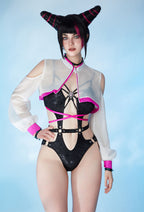Officially Licensed Street Fighter 6 Juri Inspired One-Piece Swimsuit - Women S
