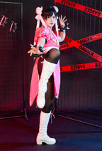 Officially Licensed Street Fighter Classic Chun-Li Pink Cosplay Costume Halloween Costume - Women L