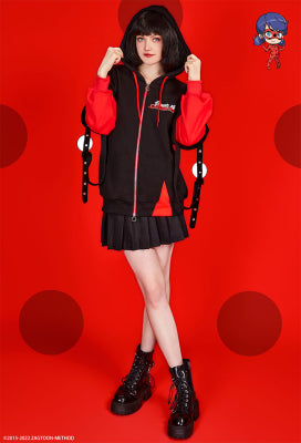 Officially Licensed Miraculous Ladybug Costume Hoodie | Women's Long Sleeve Pullover Hoodie - L/XL