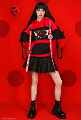 Officially Licensed Miraculous Ladybug Costume Hoodie | Marinette Paw Print Daily Wear - S/M