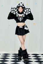 Micotaku Black and White Demon Dog Skull Plush Set - Women M