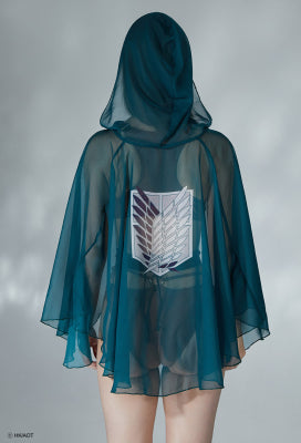 Official Licensed Attack On Titan Survey Crop Gauze Cloak Costume - S/M
