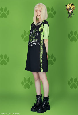 Officially Licensed Miraculous Cat Noir Costume Adrien Printed Dress Daily Wear - Women XL