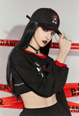 [Officially Licensed] Emily The Strange Micotaku Emily Print Baseball Cap Black - One Size