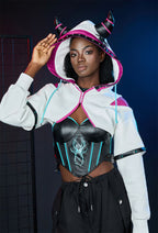 Officially Licensed Street Fighter 6 Juri Furry Paw Hoodie - Women L