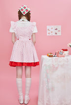 [Officially Licensed] Strawberry Shortcake x Micotaku Dress Vintage Country Style Sleeveless Dress - Women L