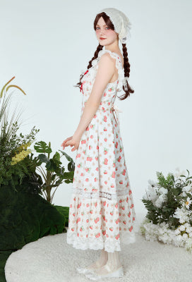 Officially Licensed Strawberry Shortcake × Micotaku Women Midi Dress Daily Wear - Women M