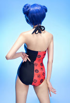 Officially Licensed Miraculous Ladybug and Lady Noir Swimsuit | Women's Red and Black One-Piece Bathing Suit - Women M