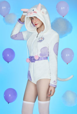 [Officially Licensed] Goodnight Pajamals x Micotaku Cow Momo Women Romper Home Wear Onesie Pajama - Women S