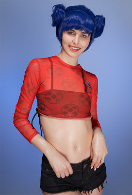 Officially Licensed Miraculous Ladybug Print Beach Cover Up | Women's Long Sleeve Swimsuit Cover Up - Women L