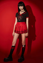 [Officially Licensed] Emily the Strange Halloween Costume Sailor Uniform with JK Pleated Skirt - Women M