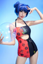 Officially Licensed Miraculous Ladybug and Lady Noir Swimsuit | Women's Red and Black One-Piece Bathing Suit - Women S