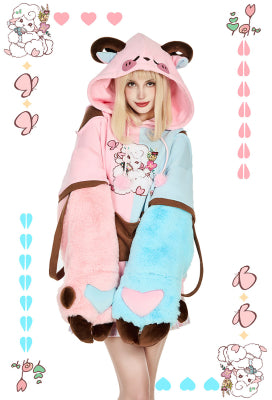 Micotaku Sheep Paw Hoodie Color Clash Hoodie Daily Wear - S/M