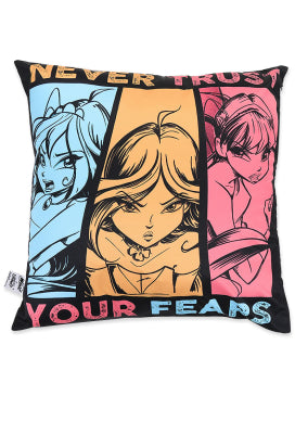 Officially Licensed Winx Club Never Trust Your Fears Multi-Color Fairies Throw Pillow Case - One Size