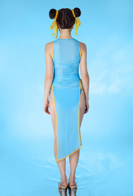 Officially Licensed Street Fighter Classic Chun-Li Inspired Two-Piece Swimsuit - Women L