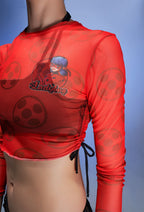 Officially Licensed Miraculous Ladybug Print Beach Cover Up | Women's Long Sleeve Swimsuit Cover Up - Women XL