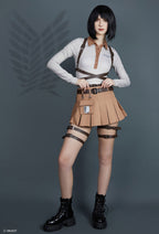Official Licensed Attack on Titan Cosplay Survey Corps Polo+Skirt Set Costume - Women S