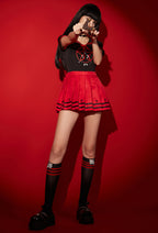 [Officially Licensed] Emily the Strange Halloween Costume Sailor Uniform with JK Pleated Skirt - Women L