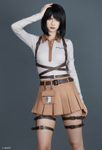 Official Licensed Attack on Titan Cosplay Survey Corps Polo+Skirt Set Costume - Women M