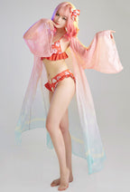 [Officially Licensed] Summer Vibe Women Cute Red Dessert Print Ruffle Bikini Set - Women L