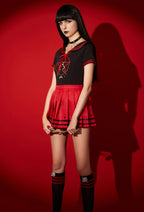 [Officially Licensed] Emily the Strange Halloween Costume Sailor Uniform with JK Pleated Skirt - Women S