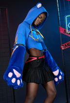 Officially Licensed Street Fighter 6 Chun-Li Furry Paw Hoodie - Women XL