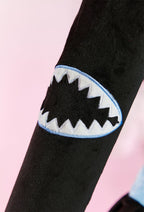 Micotaku Shark Hoodie Dress with Removable Bows & Embroidered Details - Women XL