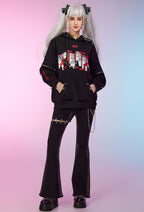 Officially Licensed Winx Club Winx Girls Print Hoodie Long Sleeved Black Daily Wear - S/M