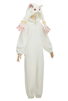 Officially Licensed Puella Magi Madoka Magica Cozy Kyubey Jumpsuit Pajamas - L/XL