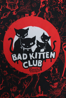 [Officially Licensed] Emily the Strange Beach Towel Red Black Bad Kitten Club Print Towel - M