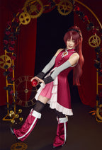 Officially Licensed Puella Magi Madoka Magica Costume Kyoko Sakura Cosplay Battle Dress Set - Women XL