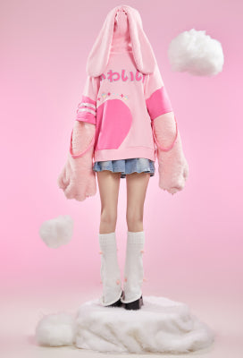 Officially Licensed Winx Club Costume Women’s Pullover Hoodie | Detachable Furry Cat Paw Gloves - L/XL