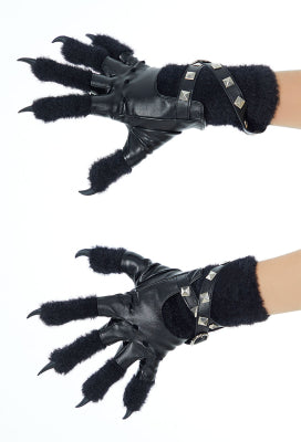 Official Licensed Emily the Strange Cat Paw Gloves | Black Novelty Gloves Gothic Accessories - One Size