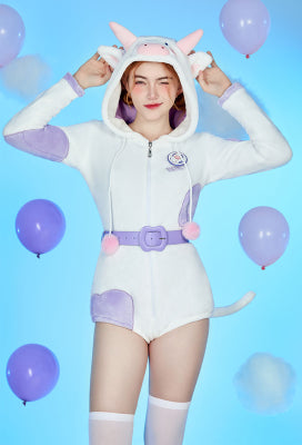 [Officially Licensed] Goodnight Pajamals x Micotaku Cow Momo Women Romper Home Wear Onesie Pajama - Women M