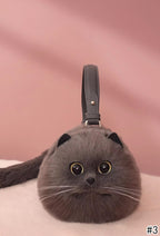 Multicolor Stylish Plush Cute Cat Bag Versatile Simulated Cat Shoulder Bag Large Size - #1