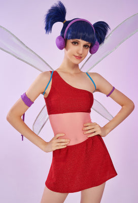 Officially Licensed Winx Club Musa Cosplay Halloween Fairy Costume Red Tops and Skirt with Fairy Wings - Women S