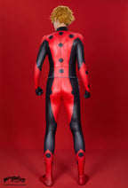 Officially Licensed Miraculous Mister Bug Cosplay Costume | Black And Red Elastic Jumpsuit for Halloween Costume - Women XL