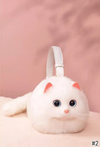 Multicolor Stylish Plush Cute Cat Bag Versatile Simulated Cat Shoulder Bag Medium Size - #1