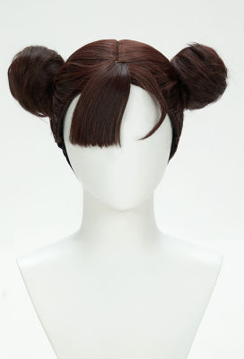 Officially Licensed Street Fighter Classic Chun-Li Cosplay Wig with Double Hair Buns for Halloween Costume - One Size